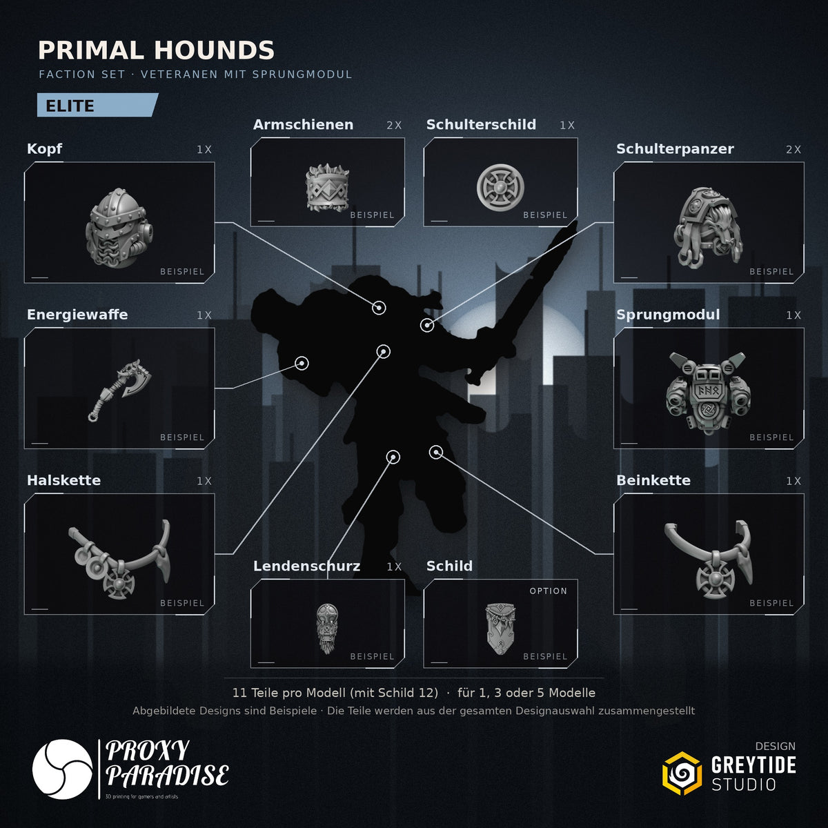 Primal Hounds Faction Set - Veteranen mit Sprungmodul