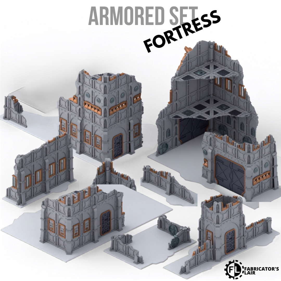 Armored Foldable Terrain – Fortress Set, Sci-Fi Tabletop Gelände klappbar