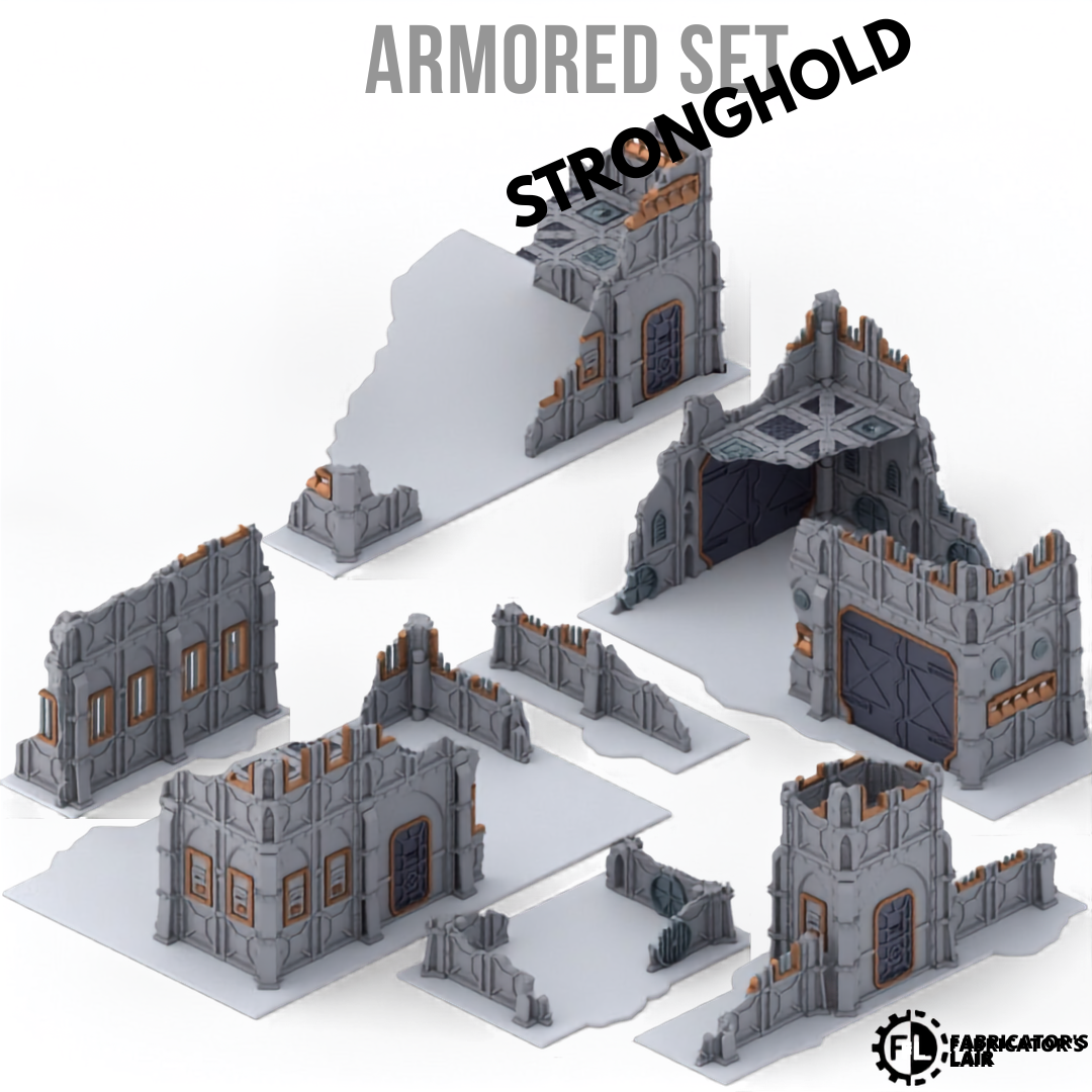 Armored Foldable Terrain – Stronghold Set, Sci-Fi Tabletop Gelände klappbar