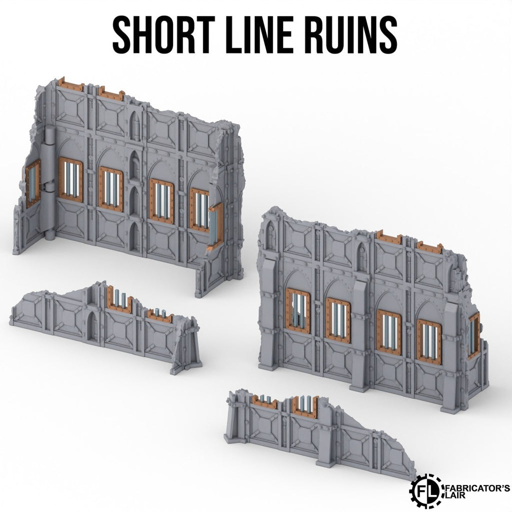 Armored Gelände kurze Ruinenmauer – Sci-Fi Tabletop Terrain