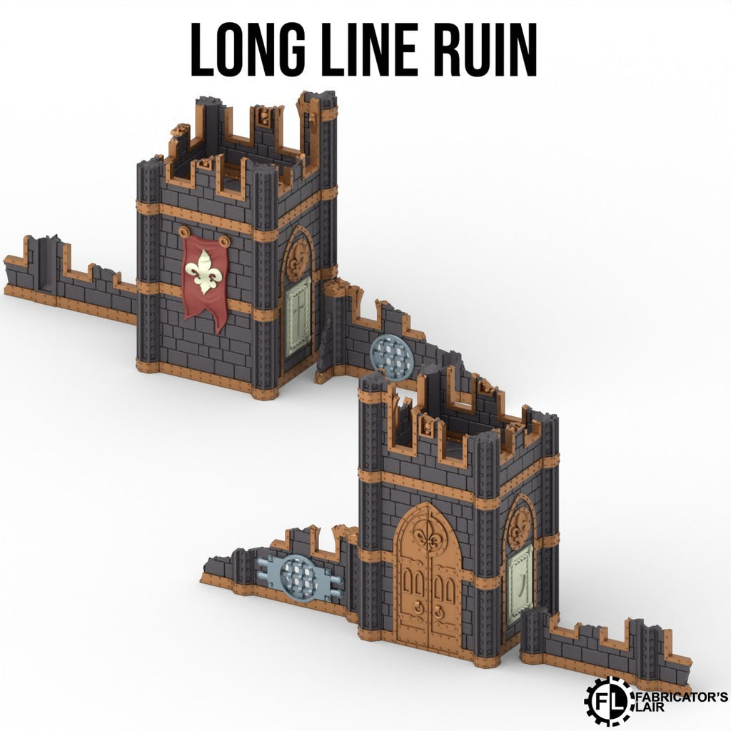 Battle Nun Gelände lange Ruinenmauer – Sci-Fi Tabletop Terrain