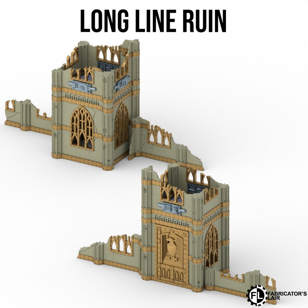 Gothic Gelände lange Ruinenmauer – Sci-Fi Tabletop Terrain