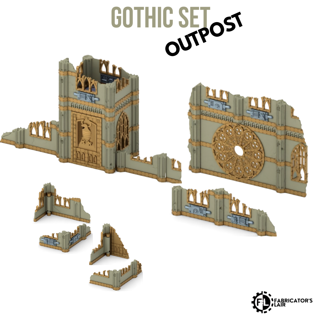 Gothic Foldable Terrain – Outpost Set, Sci-Fi Tabletop Gelände klappbar