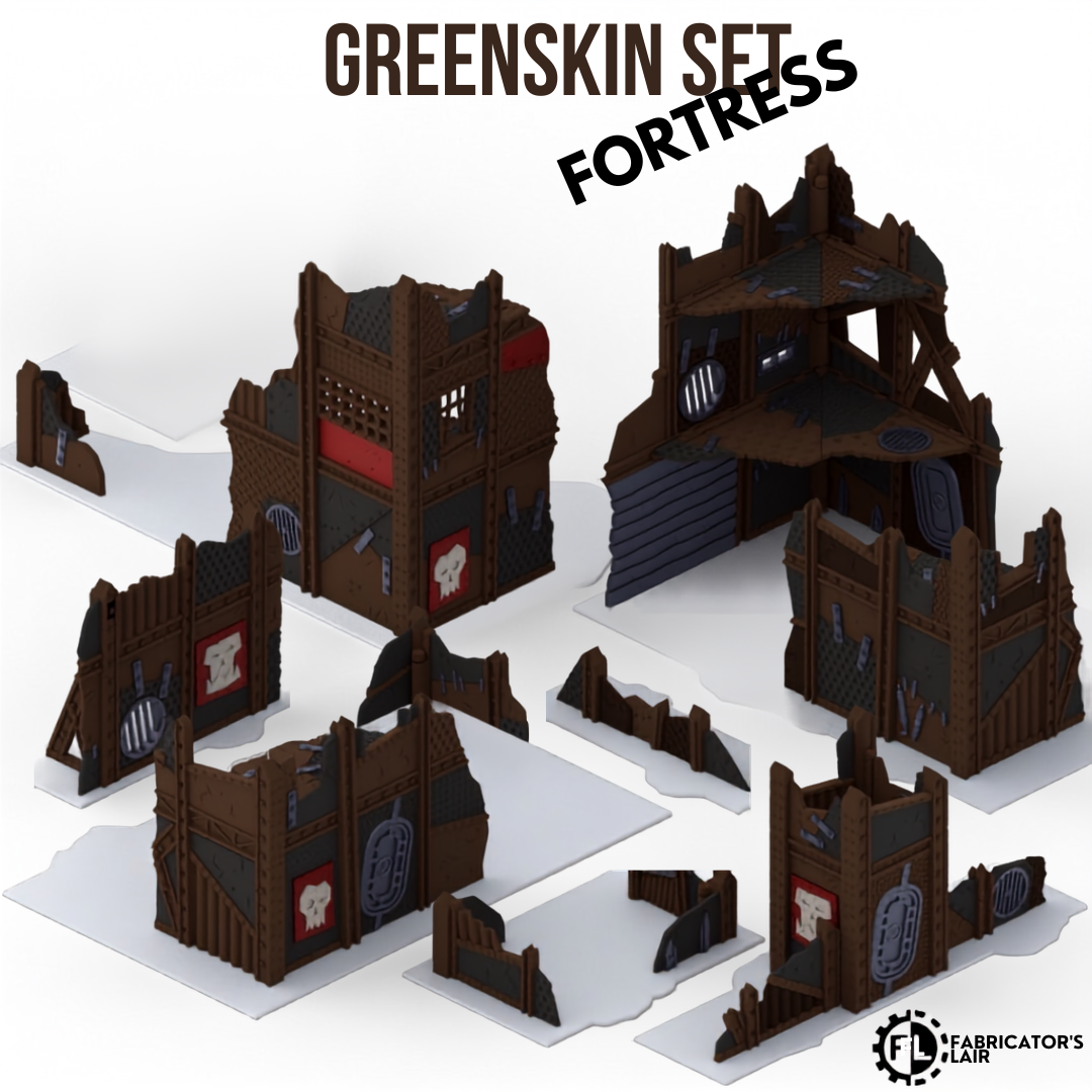 Greenskin Foldable Terrain – Fortress Set, Sci-Fi Tabletop Gelände klappbar