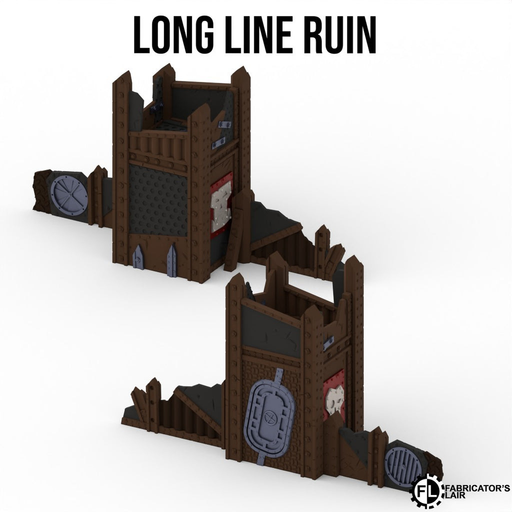 Greenskin Gelände lange Ruinenmauer – Sci-Fi Tabletop Terrain