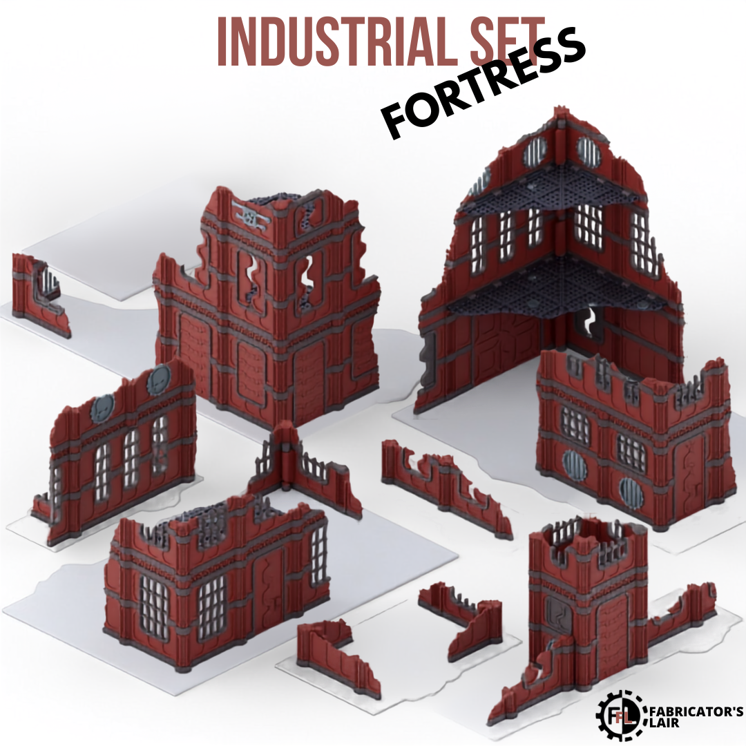Industrial Foldable Terrain – Fortress Set, Sci-Fi Tabletop Gelände klappbar