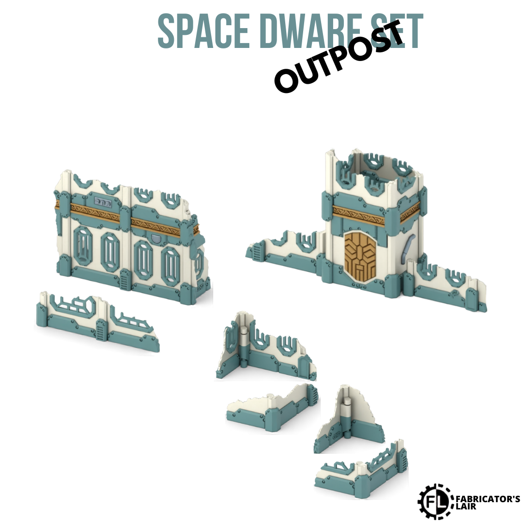 Space Dwarf Foldable Terrain – Outpost Set, Sci-Fi Tabletop Gelände klappbar