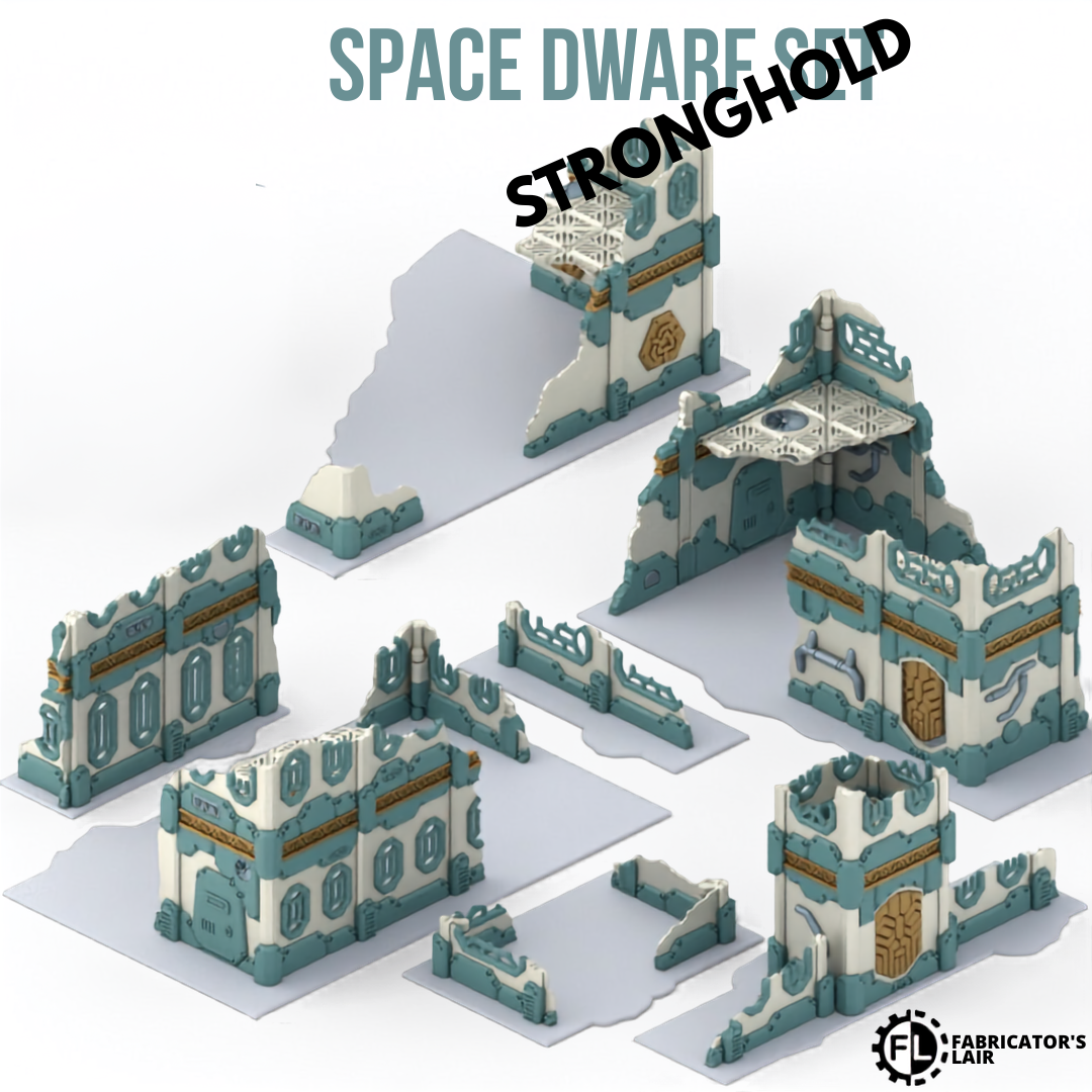 Space Dwarf Foldable Terrain – Stronghold Set, Sci-Fi Tabletop Gelände klappbar