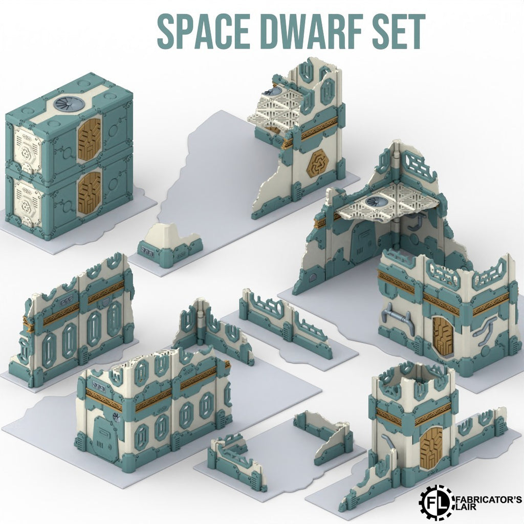 Space Dwarf Set - klappbares Gelände – einsetzbar für 11te Edition | Fabricator's Lair