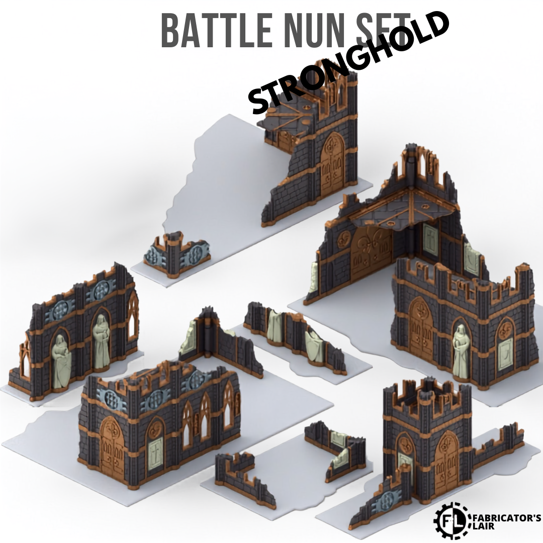 Battle Nun Foldable Terrain – Stronghold Set, Sci-Fi Tabletop Gelände klappbar