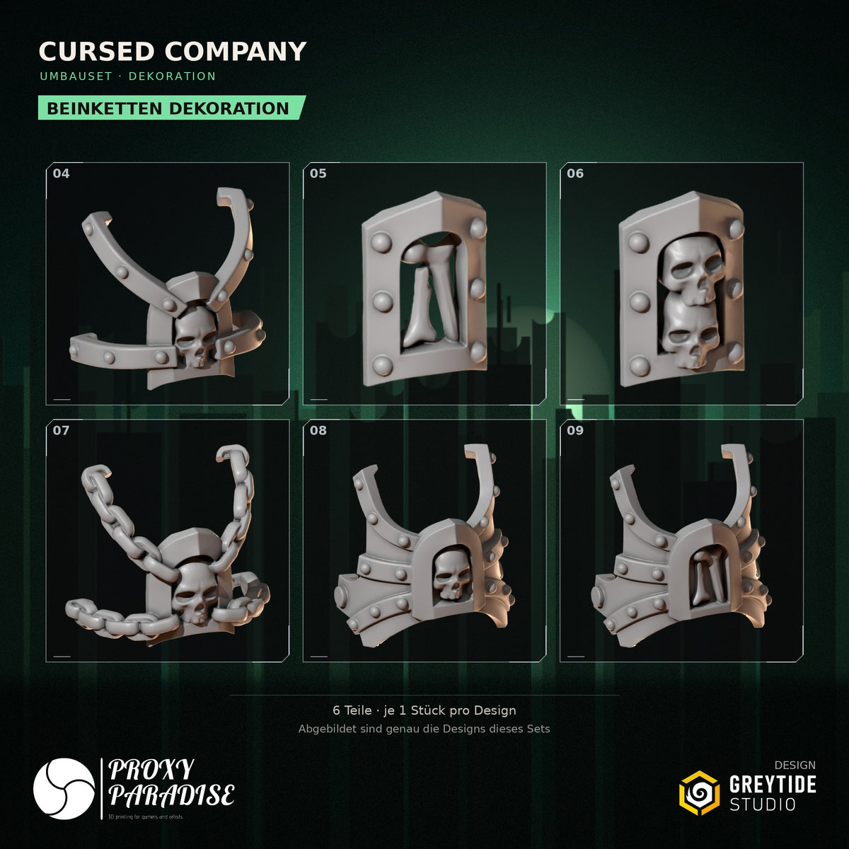 Cursed Company Dekoration Umbauset – Beinketten Dekoration, Designs 04–09