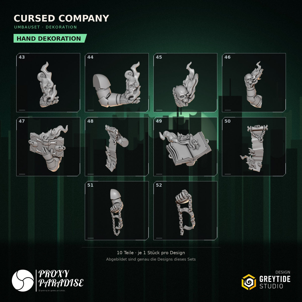 Cursed Company Dekoration Umbauset – Hand Dekoration, Designs 43–52